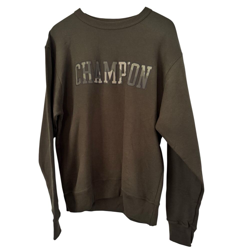 NWT Champion Army Green Camo Logo Crewneck Sweatshirt Men’s Size Medium